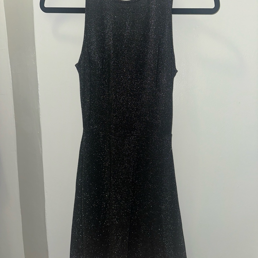 Sparkly Black Backless Dress